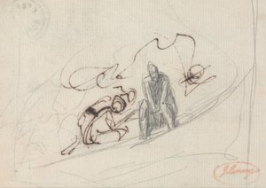 Kaksi istuvaa hahmoa tekijältä George Romney