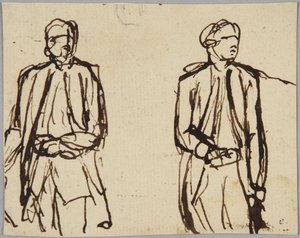 Kaksi seisovaa mieshahmoa tekijältä George Romney