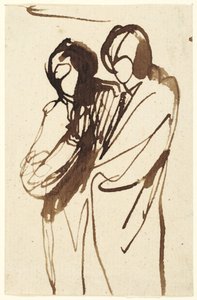 Kaksi seisovaa hahmoa tekijältä George Romney
