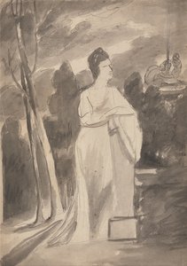 Nainen pylvään ääressä tekijältä George Romney