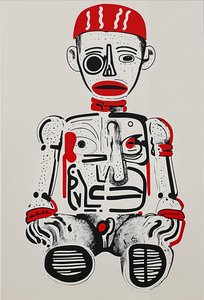 "Digital Totem", 2024 (akryyli kankaalle)