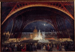 Yöjuhlat vuoden 1889 yleisnäyttelyssä Eiffel-tornin alla Georges Roux