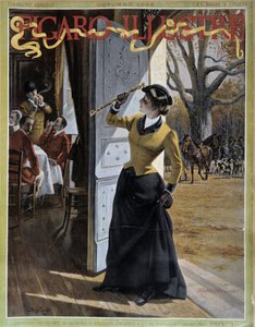 Nainen metsästysasuissa - "" Figaro Illustrated" -asussa lokakuusta 1895