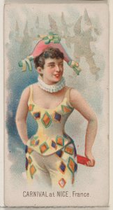Karnevaali Nizzassa, Ranskassa, Holidays-sarjasta N80 Duke-tuotemerkin savukkeille, 1890, 1890.