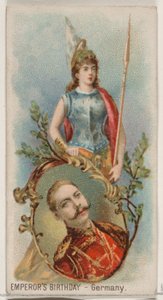 Keisarin syntymäpäivä, Saksa, Holidays-sarjasta N80 Duke-tuotemerkin savukkeille, 1890, 1890. tekijältä George S. Harris and Sons