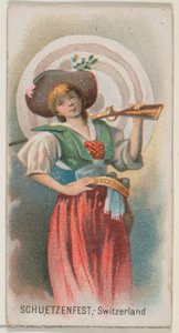 Schuetzenfest, Sveitsi, Holidays-sarjasta N80 Duke-tuotemerkin savukkeille, 1890, 1890.