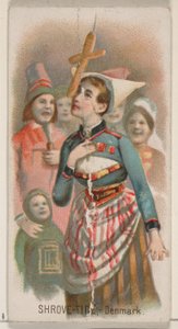 Shrove-Tide, Tanska, Holidays-sarjasta N80 Duke-tuotemerkin savukkeille, 1890, 1890. tekijältä George S. Harris and Sons