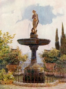 A Noble Fountain (värilitografia) tekijältä George Samuel Elgood