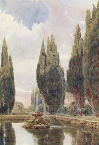 Italialaiset puutarhat: Il Laghetto, Villa Falconieri (värilitro) tekijältä George Samuel Elgood