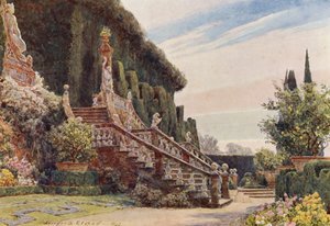 Italialaiset puutarhat: Villa Garzoni (värilitro): Suuri portaikko, Villa Garzoni (värilitro) tekijältä George Samuel Elgood