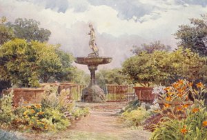Italialaiset puutarhat: Villa Amari, suihkulähde (värilitro): Villa Amari, suihkulähde (värilitro) tekijältä George Samuel Elgood