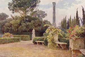 Italialaiset puutarhat: Villa Medici (värilitro) tekijältä George Samuel Elgood