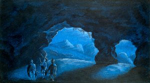 Kolme ihmistä luolassa vuoristossa, 1825