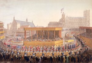 Kuningas Yrjö IV:n kruunauskulkue, Westminster, Lontoo, 10. heinäkuuta 1821