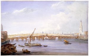 Vanha ja uusi London Bridges, Lontoo, 1831.