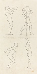 Painon kantaminen; Valmistautuminen hyppäämiseen ja laskeutumiseen tekijältä George Scharf after John Flaxman