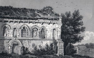 "Berfrestone" (DB) Pyhän Nikolauksen kirkko 1829 kaiverrus Barfrestone Kent Englanti