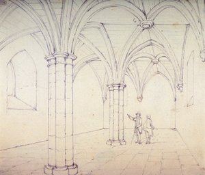 Pyhän Mikaelin krypta, Aldgate, Lontoo, 1820 tekijältä George Shepherd
