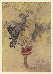 Glooskap käveli yksin meren rannalla (väri litho) tekijältä George Sheringham