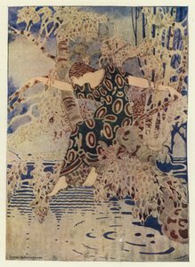 Hän kiipesi puuhun, joka ulottui veden yli (väri litho) tekijältä George Sheringham