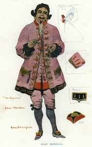 The Duenna, Sheridan: Isaac Mendoza (väri litho) tekijältä George Sheringham
