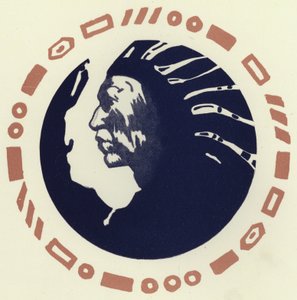 Paha intiaani (väri litho) tekijältä George Sheringham