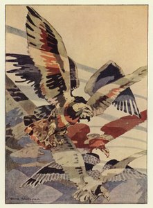 Suuri kotka teki tuulet hänelle (väri litho) tekijältä George Sheringham
