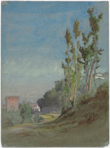 Albano, Italia, n.1872 (akvarelli ja guassi grafiitin päällä). tekijältä George Snr. Inness