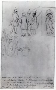 Rakentajat ja maanmittaajat British Museumin jälleenrakennuksessa, 1844 (kynä paperille) tekijältä George Snr Scharf
