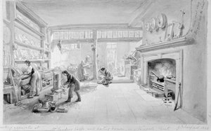 Mr. Sanderin kahvi- ja ruokatalon keittiö, Newgate Street, 1828
