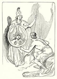 Perseus: "Kilven peilistä ilmestyi kasvot" (litho) tekijältä George Soper