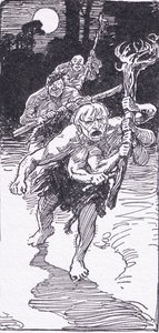 Heidän makaaessaan nukkuessaan tuli alas kauheita miehiä George Allenin ja Unwinin vuonna 1929 julkaisemasta The Heroesista. tekijältä George Soper
