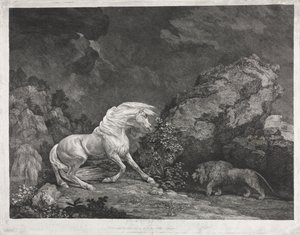 Leijonan pelästynyt hevonen tekijältä George Stubbs