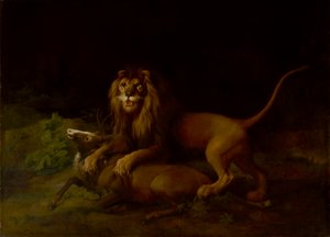 Leijona hyökkää polttariin tekijältä George Stubbs