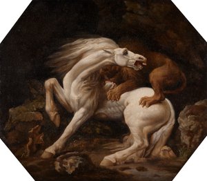 Leijonan hevonen hyökkäämä jakso C, vuosina 1768–1769. tekijältä George Stubbs