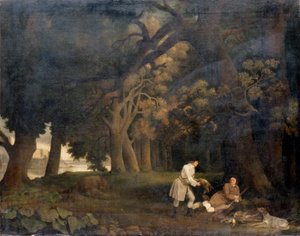 Metsämaiseman kuvaaminen (öljy kankaalle) tekijältä George Stubbs