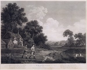 Ammunta, levy 2, kaiverrus William Woollett (1735-85) 1770 (viidennen osavaltion kaiverrus ja etsaus) tekijältä George Stubbs