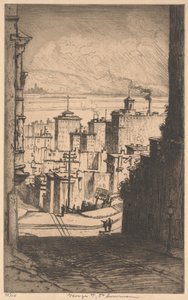 San Franciscossa, noin 1911 (mezzotint) tekijältä George Taylor Plowman