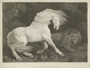 Hevonen ja leijona, 1770 (mezzotint)