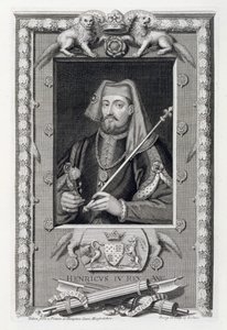 Henrik IV (1367-1413) Englannin kuningas vuodesta 1399 Hampton Courtissa maalauksen jälkeen, taiteilijan kaivertama tekijältä George Vertue