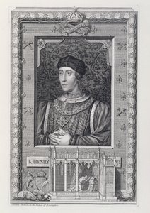 Henrik VI (1421-71) Englannin kuningas 1421-66 ja 1470-71 Kensingtonin palatsissa taiteilijan kaivertaman muotokuvan jälkeen tekijältä George Vertue