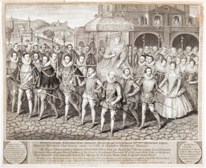 Kuningatar Elisabet I:n kuninkaallinen kulkue, n. 1580 1744 tekijältä George Vertue