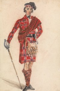 escocês com espada; Vestido moderno de um Highland Chieftanfinnish
