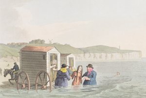 Meriuinti Bridlingtonin lahdella, George Walkerin teoksesta "Costumes of Yorkshire". tekijältä George Walker