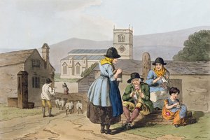 Wensleydalen neulojia, Robert Havellin (1769-1832) kaiverruksesta `Costume of Yorkshire