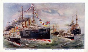 Kuninkaallinen laivasto (väri litho) tekijältä George Washington Lambert