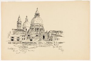 Sta. Maria della Salute, Venetsia, Italia, Travel Sketch tekijältä George Washington Maher