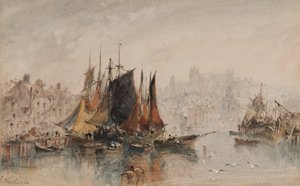 Whitby Harbor (tinta at wc sa papel)finn
