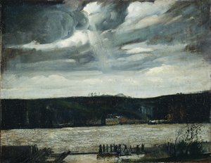 Pilvinen päivä (Hudsonjoki: lähestyvä puuska) tekijältä George Wesley Bellows