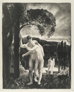Amour, Men Like Gods -sarja, 1923 (litho kudottu paperille) tekijältä George Wesley Bellows